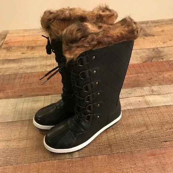 Just fab cold weather lace up boots with faux fur Marley - 7.5 - Picture 5 of 10